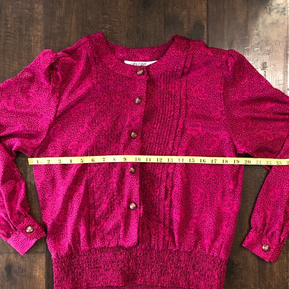 Vintage 80s Andrea Gayle Matching Skirt and Blouse Top Shirt Set Size 12 Pink - Picture 5 of 9